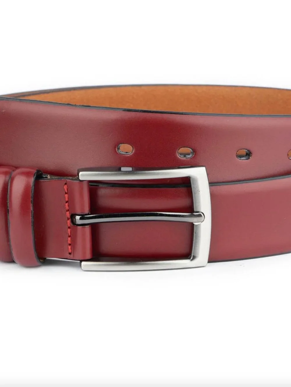 Burgundy Mens Belt Genuine Leather